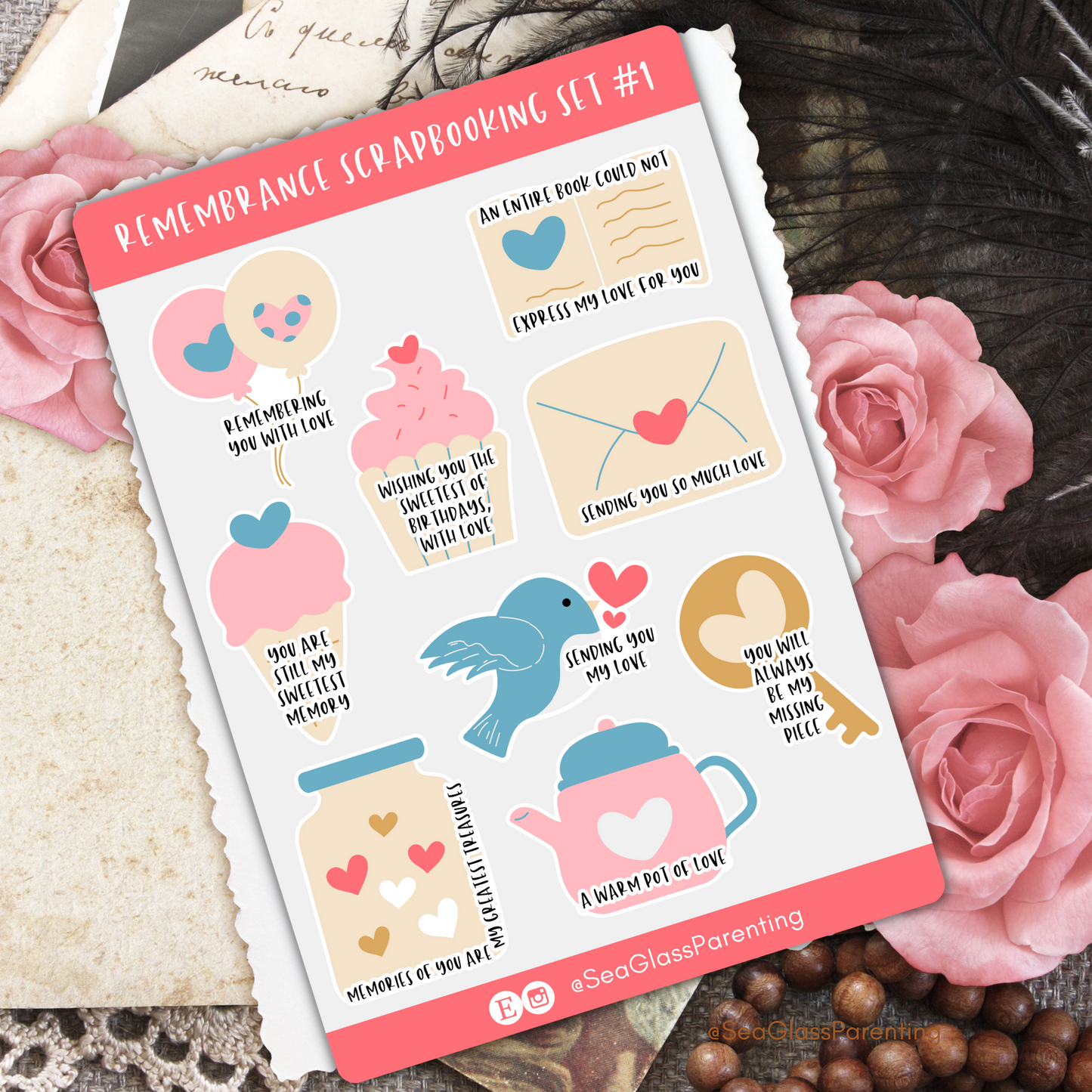 Remembrance scrapbooking set volume 1 (vinyl sticker sheet)