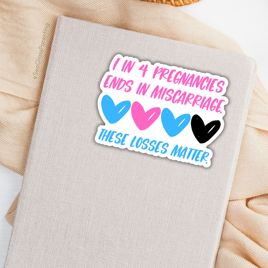 1 in 4 Pregnancies ends in Miscarriage—Baby Loss Awareness and Remembrance (vinyl sticker)