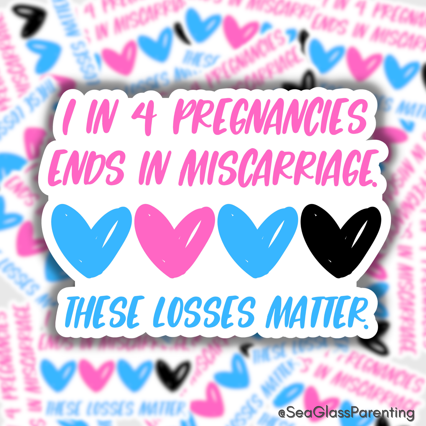 1 in 4 Pregnancies ends in Miscarriage—Baby Loss Awareness and Remembrance (vinyl sticker)