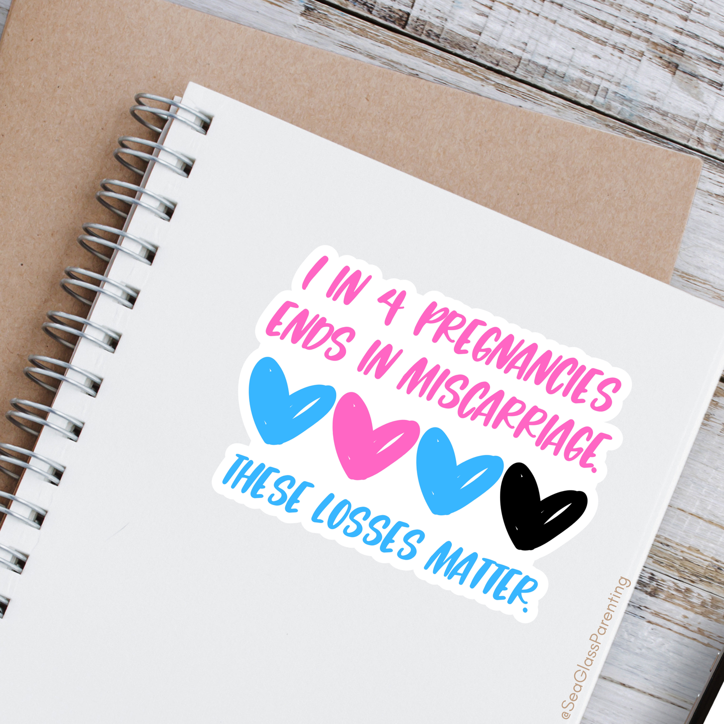 1 in 4 Pregnancies ends in Miscarriage—Baby Loss Awareness and Remembrance (vinyl sticker)