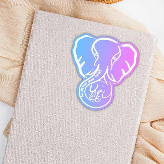 An elephant never forgets; Mama and Baby elephant—Baby Loss Awareness and Remembrance (vinyl sticker)