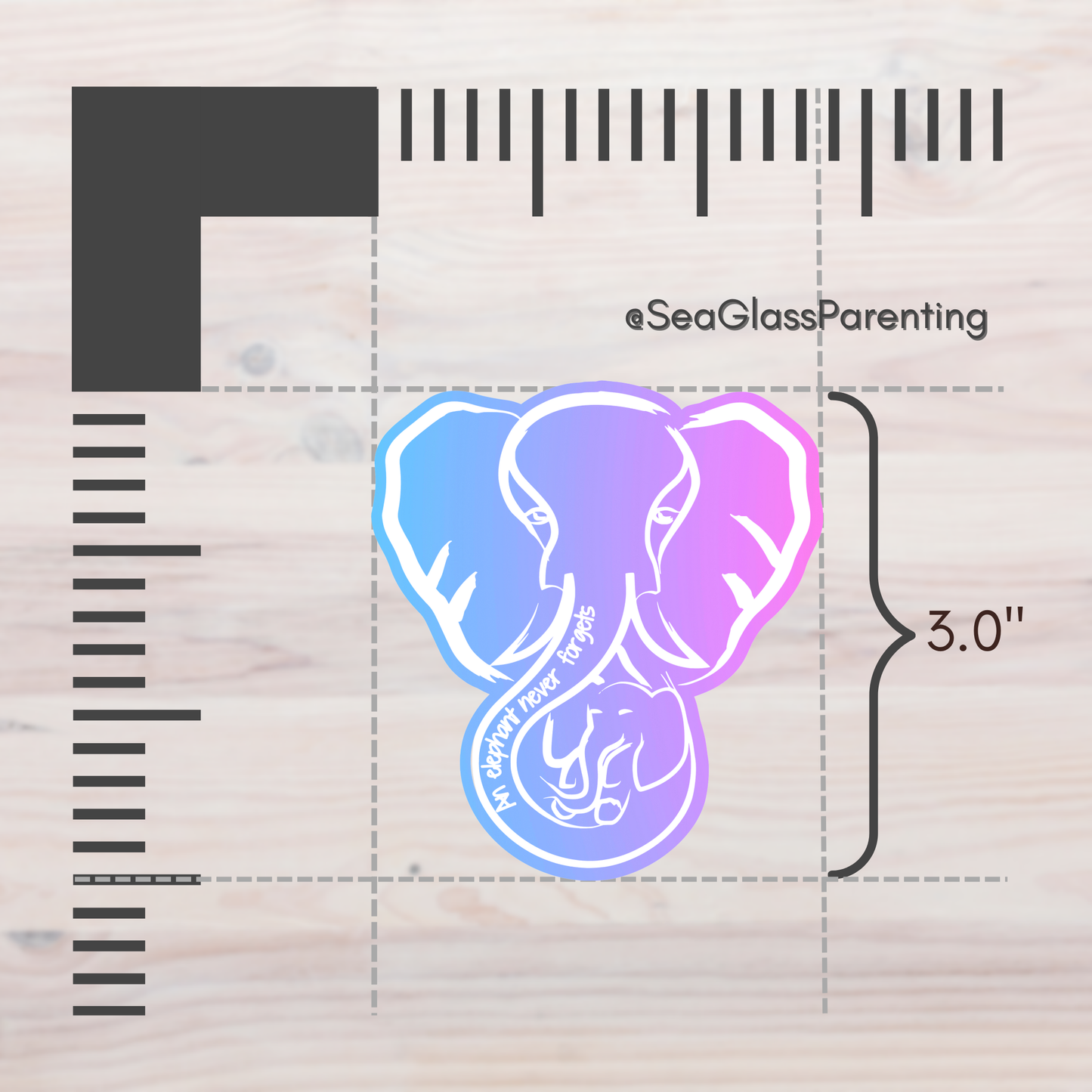 An elephant never forgets; Mama and Baby elephant—Baby Loss Awareness and Remembrance (vinyl sticker)