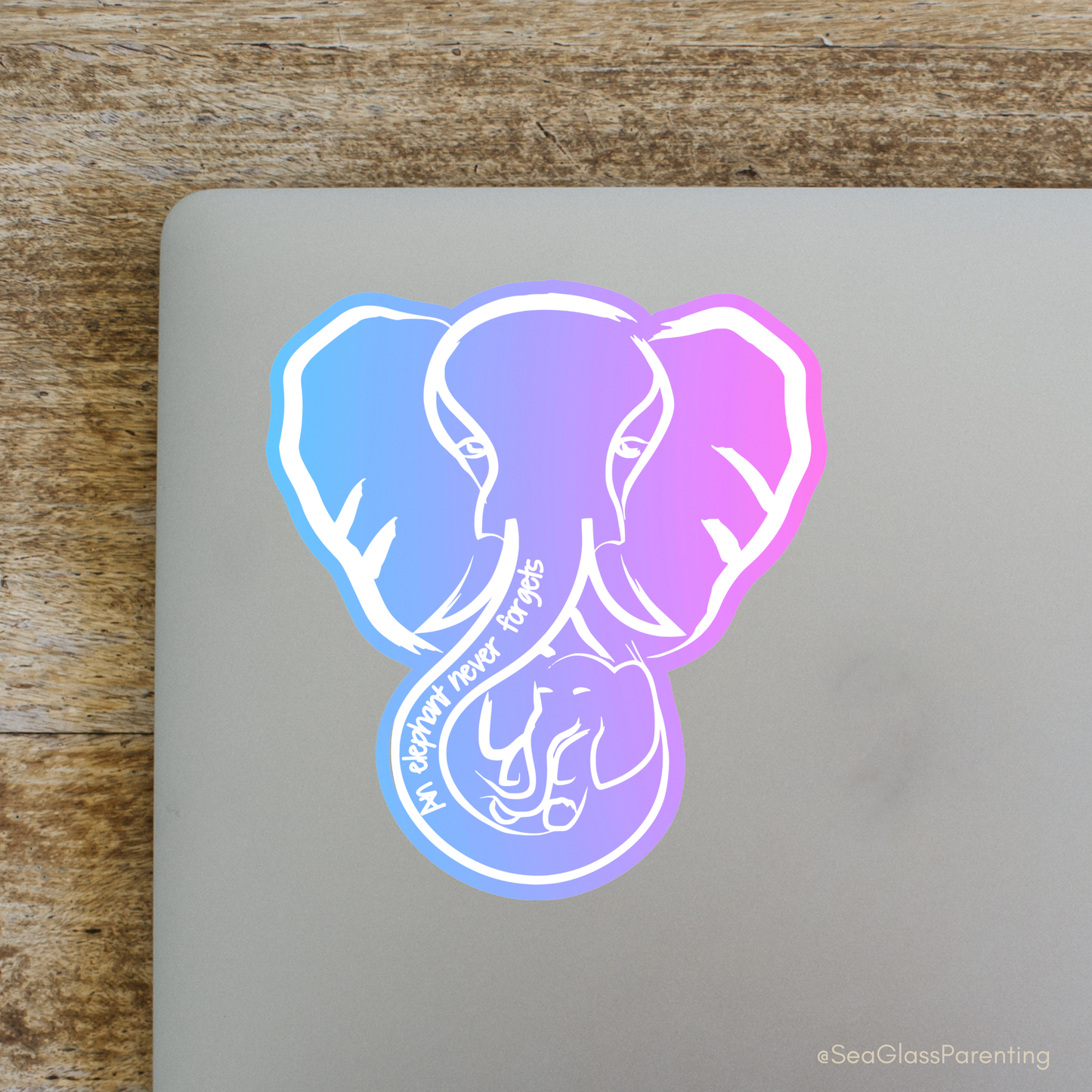 An elephant never forgets; Mama and Baby elephant—Baby Loss Awareness and Remembrance (vinyl sticker)