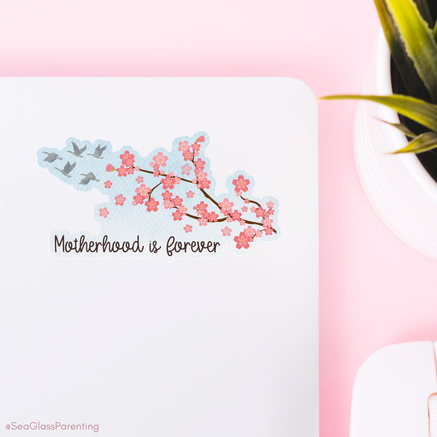 Cherry Blossoms Motherhood/Fatherhood is Forever—Baby Loss Remembrance (vinyl sticker)