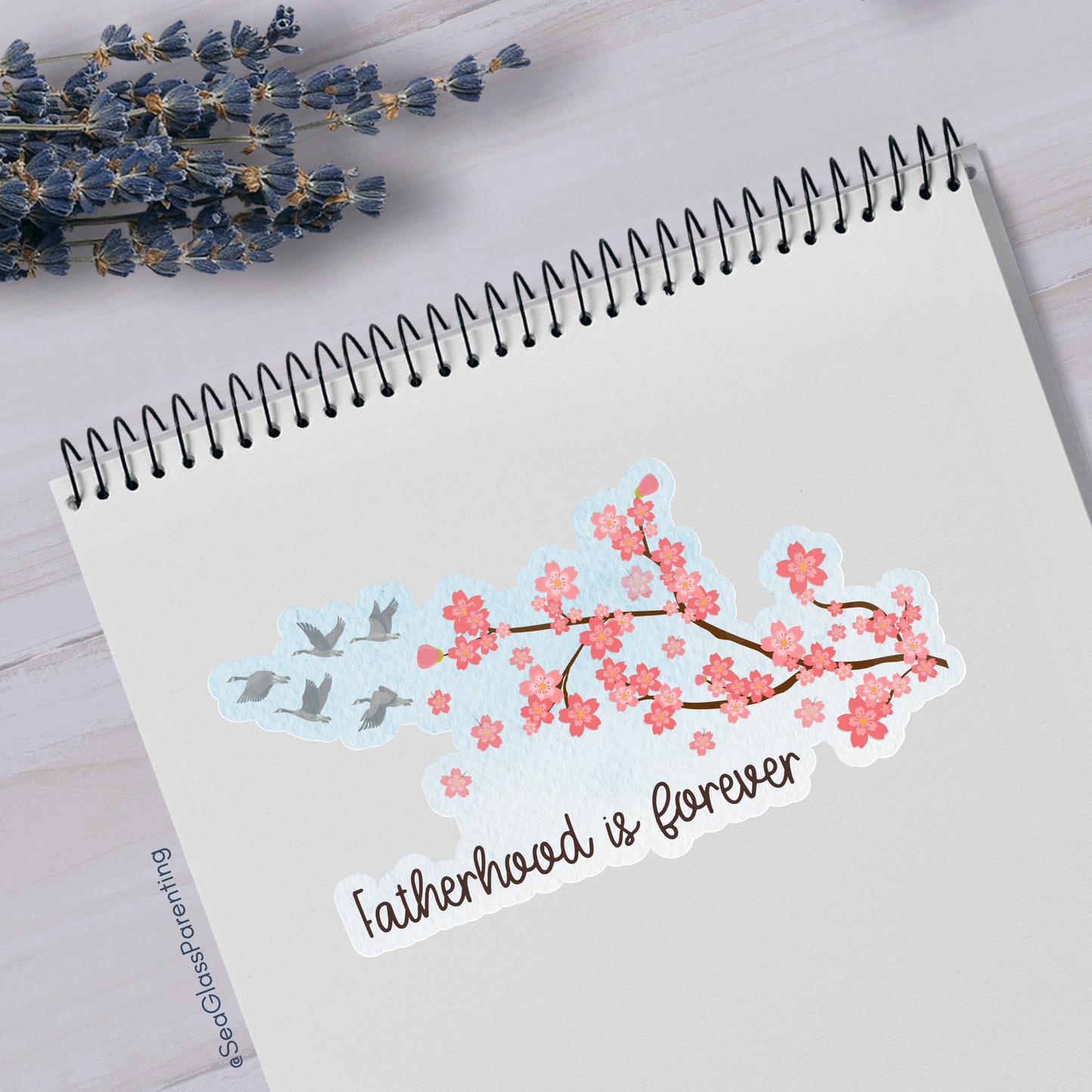 Cherry Blossoms Motherhood/Fatherhood is Forever—Baby Loss Remembrance (vinyl sticker)