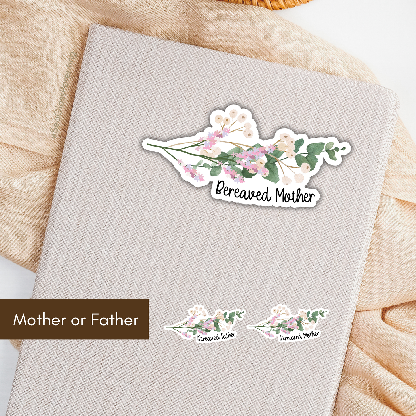 Floral Bouquet Motherhood/Fatherhood is Forever—Baby Loss Remembrance (vinyl sticker)