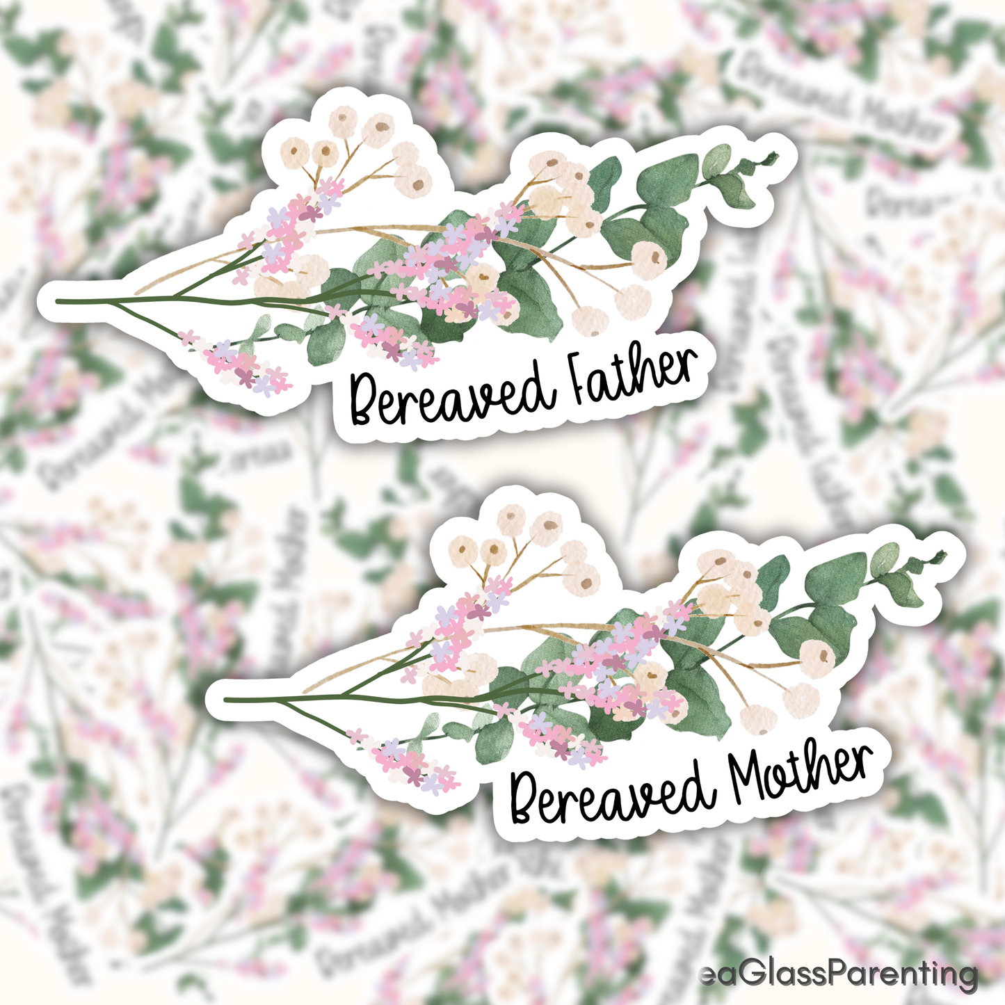 Floral Bouquet Motherhood/Fatherhood is Forever—Baby Loss Remembrance (vinyl sticker)