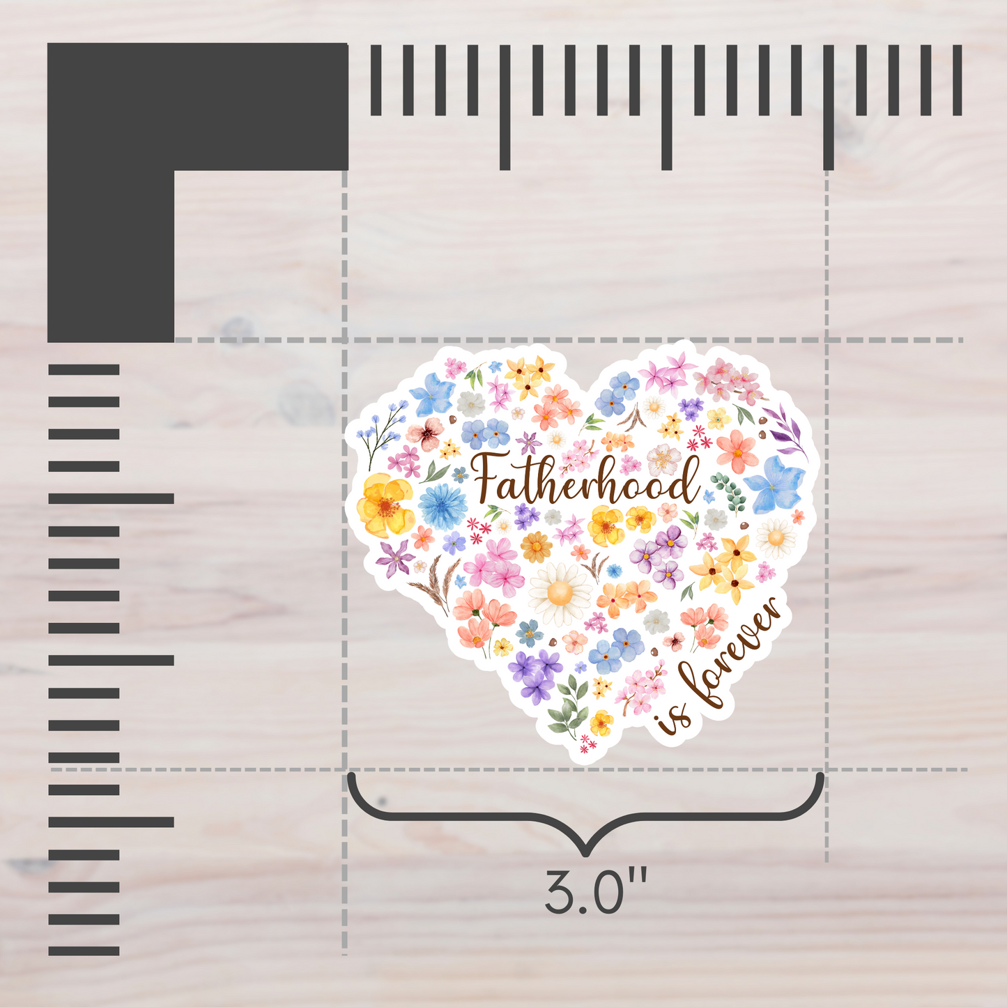 Floral Heart Motherhood/Fatherhood is Forever—Mother's Day, Father's Day (vinyl sticker)