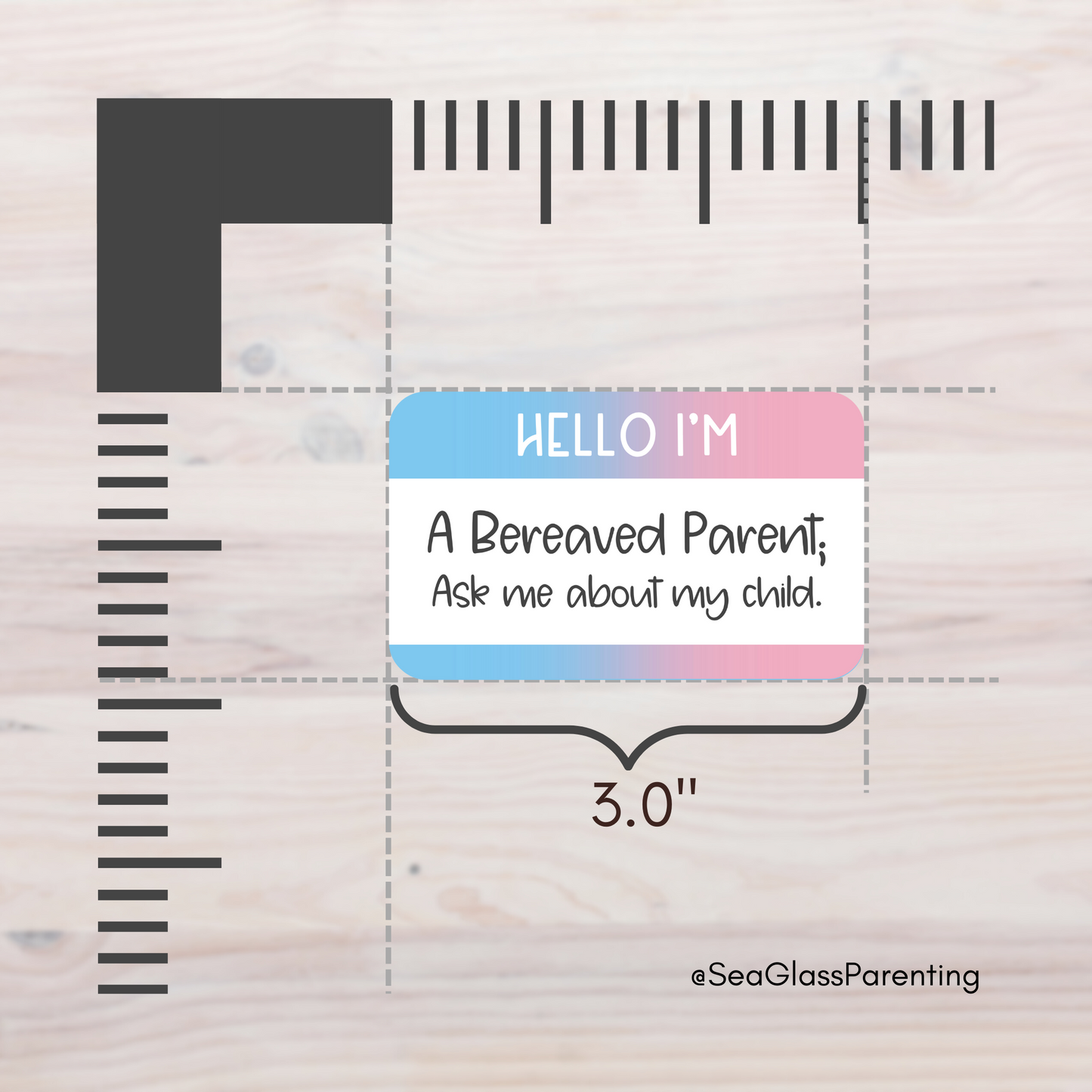 Hello I'm a Bereaved Parent. Ask me about my child—Baby Loss Awareness and Remembrance (vinyl sticker)