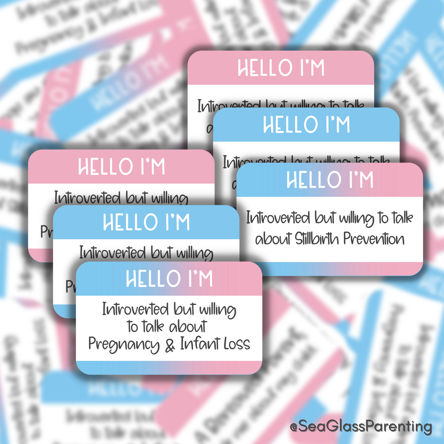 Hello I'm Introverted but willing to talk about Pregnancy and Infant Loss—Baby Loss Awareness and Remembrance (vinyl sticker)