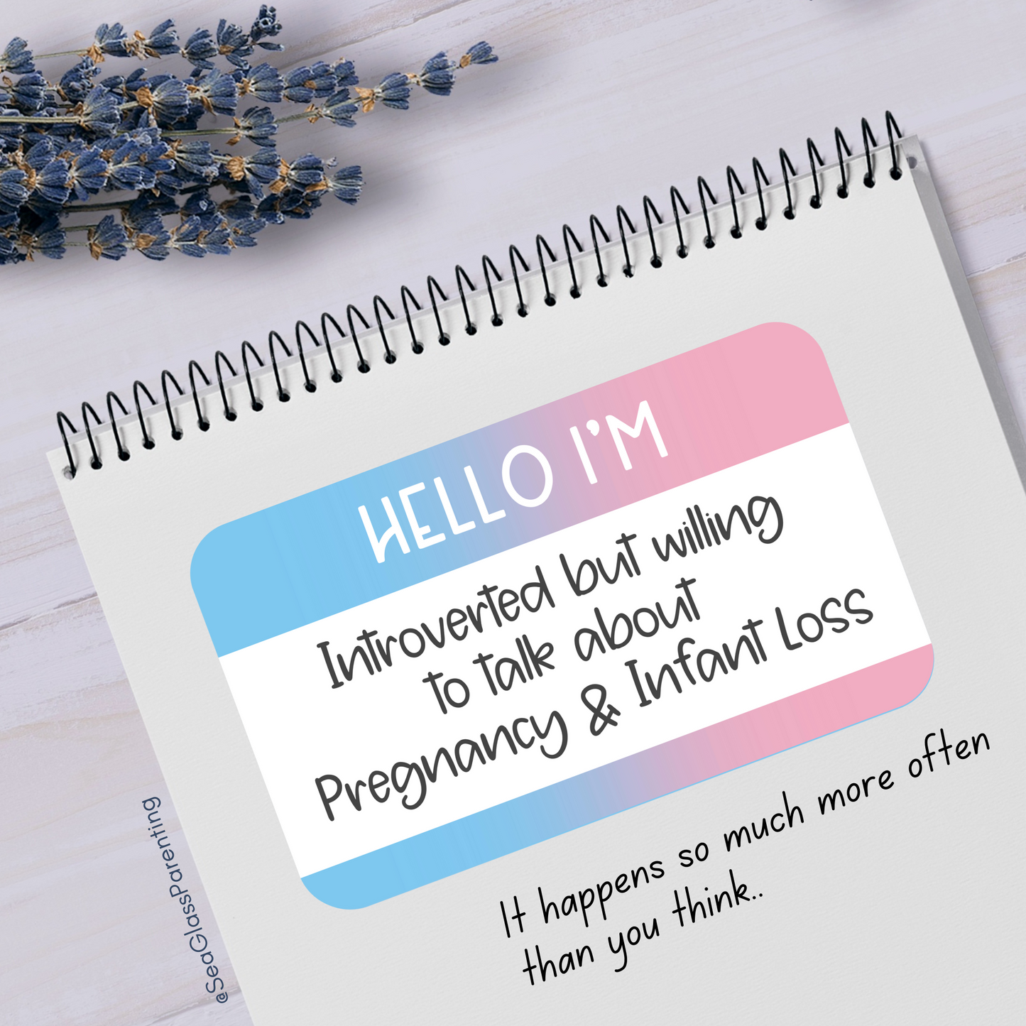 Hello I'm Introverted but willing to talk about Pregnancy and Infant Loss—Baby Loss Awareness and Remembrance (vinyl sticker)