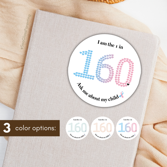 I am the 1 in 160. Ask me about my child—Stillbirth Awareness (vinyl sticker)