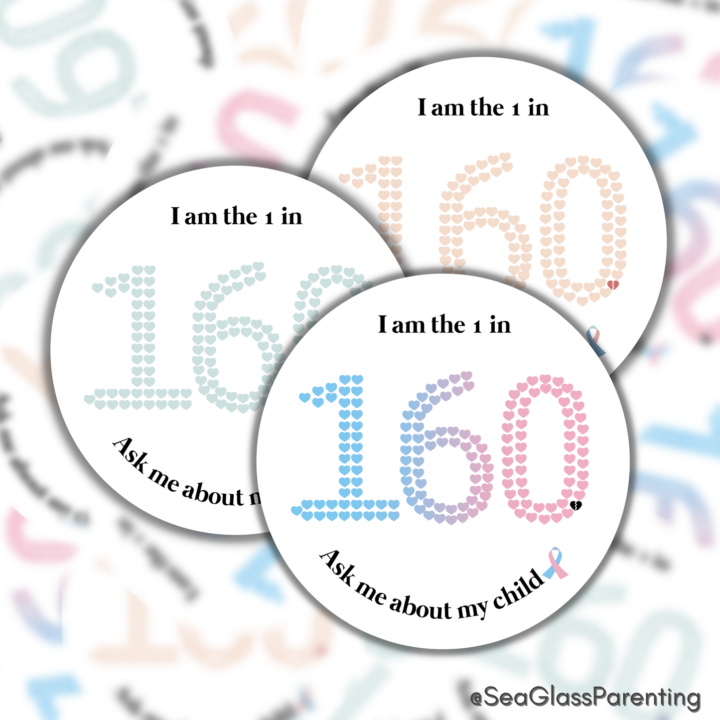 I am the 1 in 160. Ask me about my child—Stillbirth Awareness (vinyl sticker)