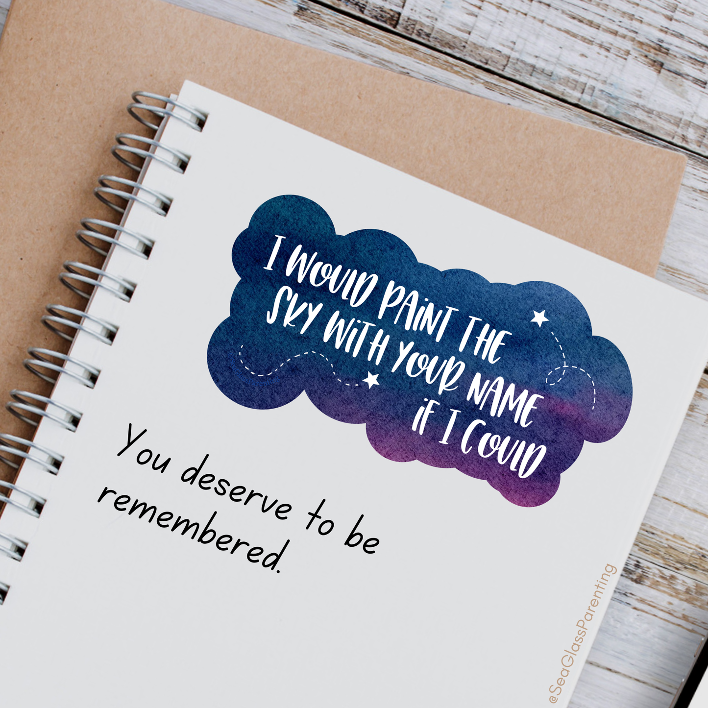 I would paint the sky with your name if I could—Baby Loss Remembrance (vinyl sticker)