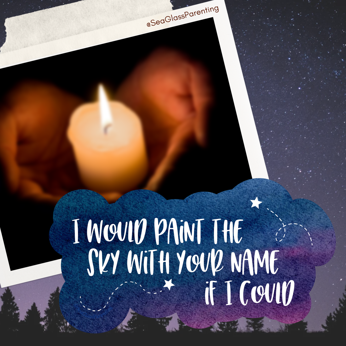 I would paint the sky with your name if I could—Baby Loss Remembrance (vinyl sticker)