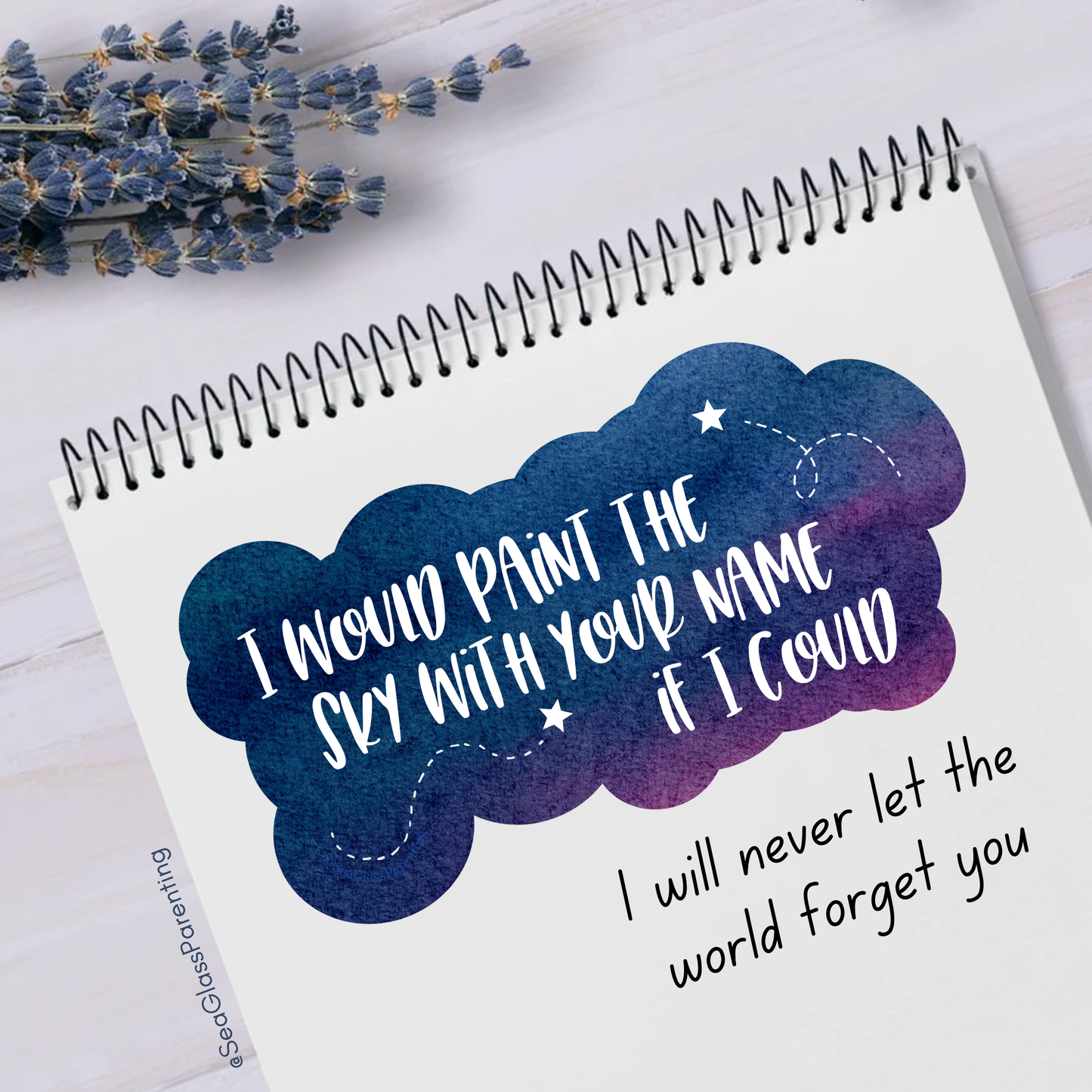 I would paint the sky with your name if I could—Baby Loss Remembrance (vinyl sticker)