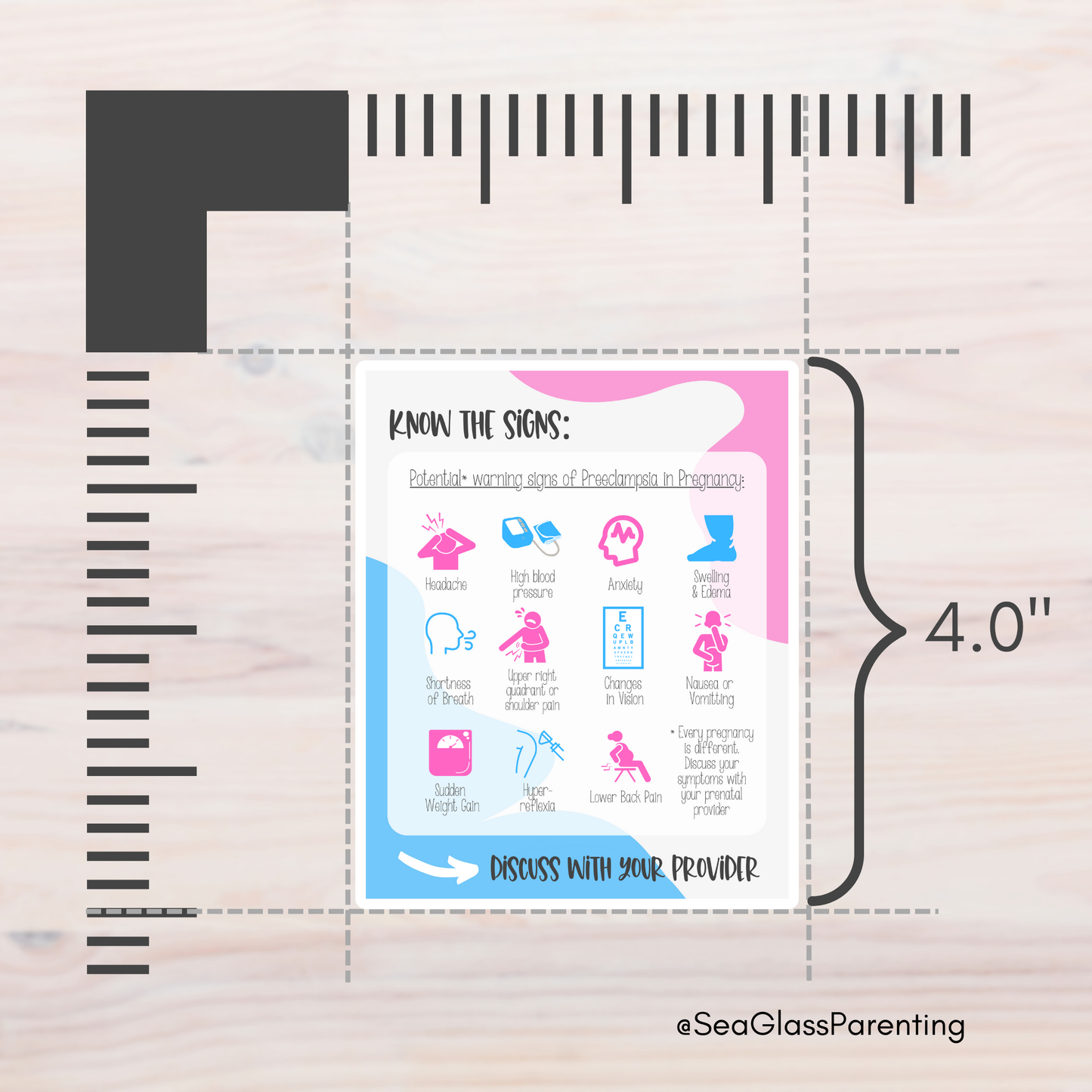 Know the Warning Signs of Preeclampsia—Informed Pregnancy (vinyl sticker)