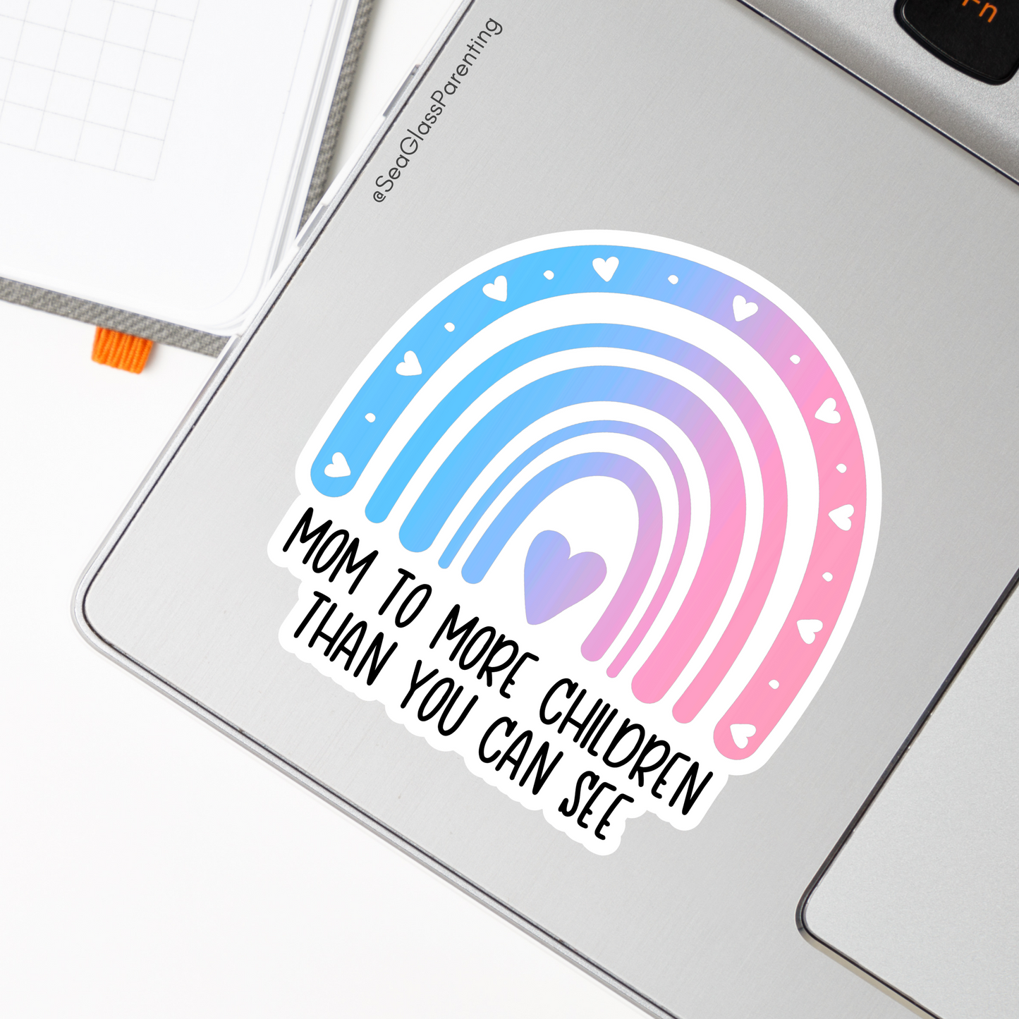 Mom/Dad to more children than you can see—Parenting after loss (vinyl sticker)