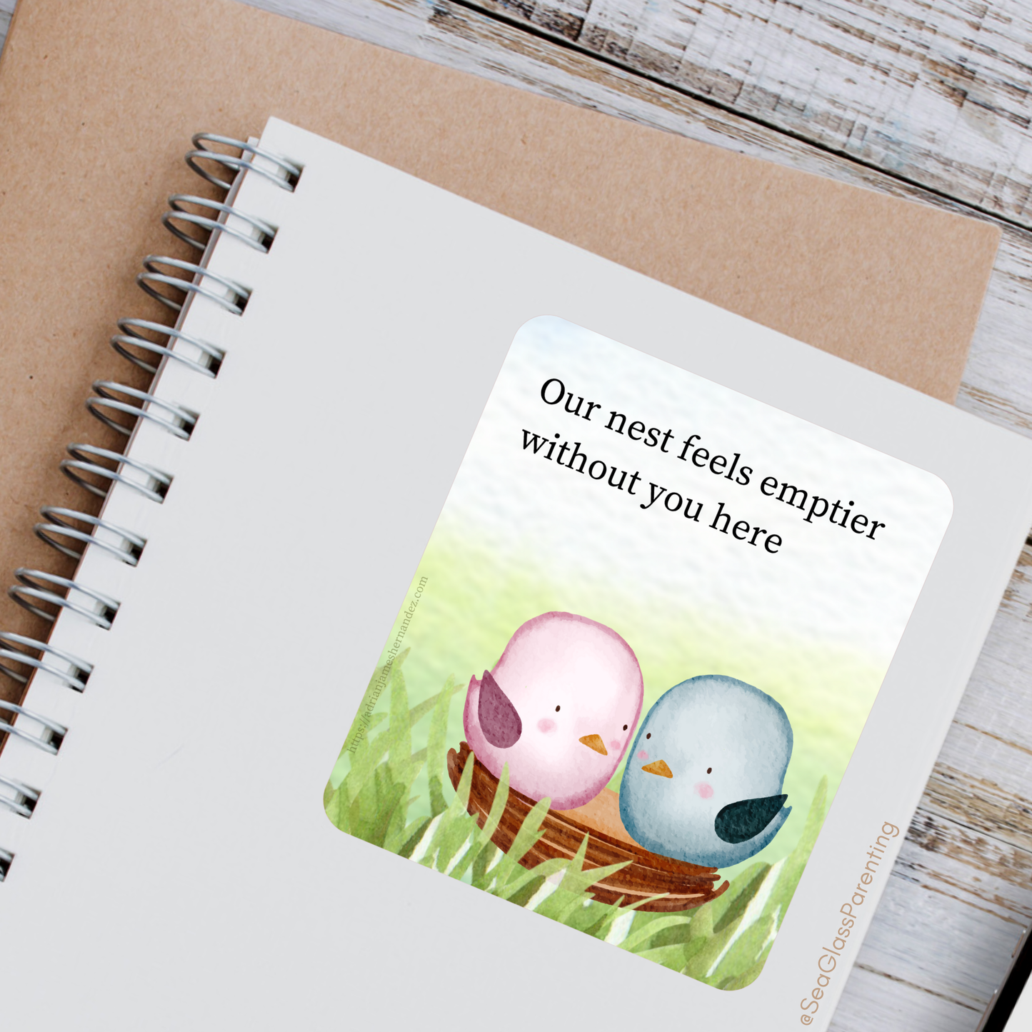 Our nest feels emptier without you here—Baby Loss Remembrance (vinyl sticker)