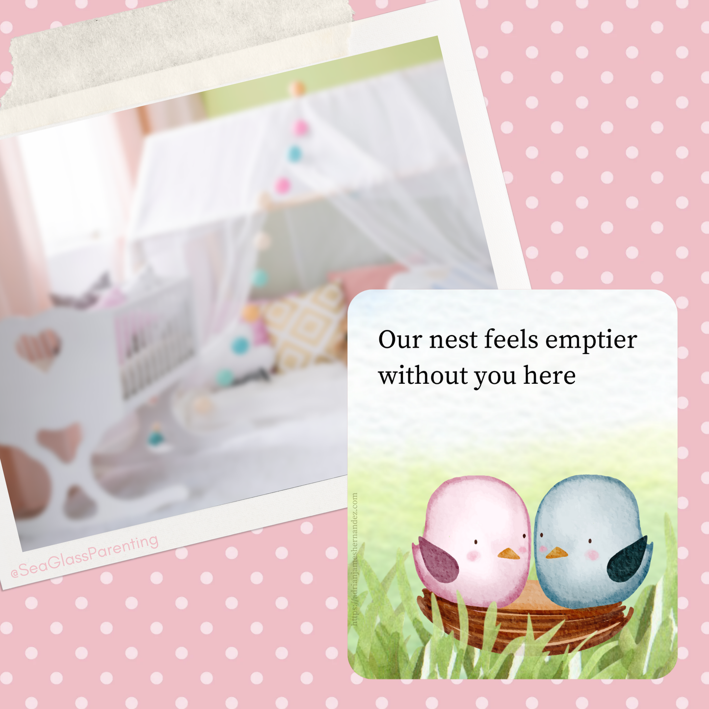 Our nest feels emptier without you here—Baby Loss Remembrance (vinyl sticker)