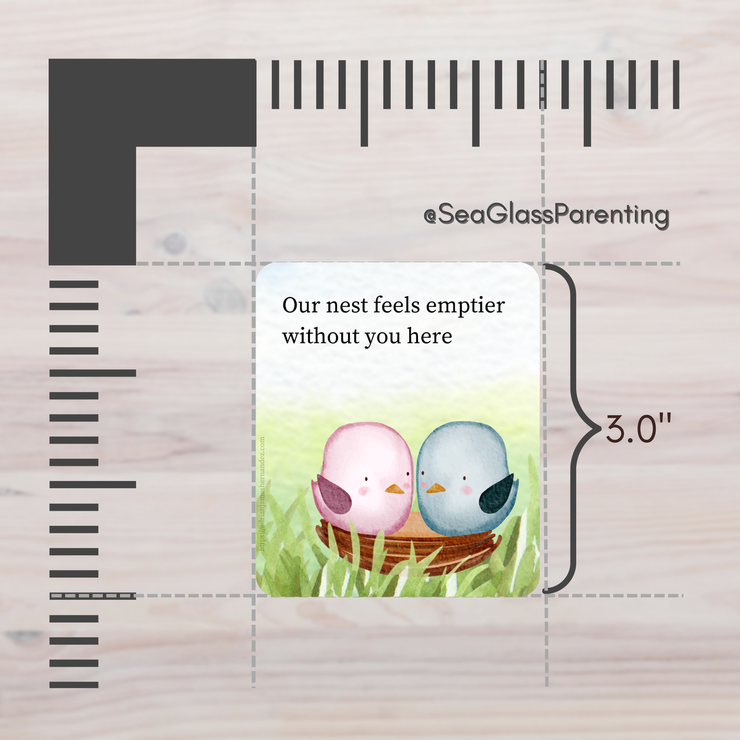 Our nest feels emptier without you here—Baby Loss Remembrance (vinyl sticker)