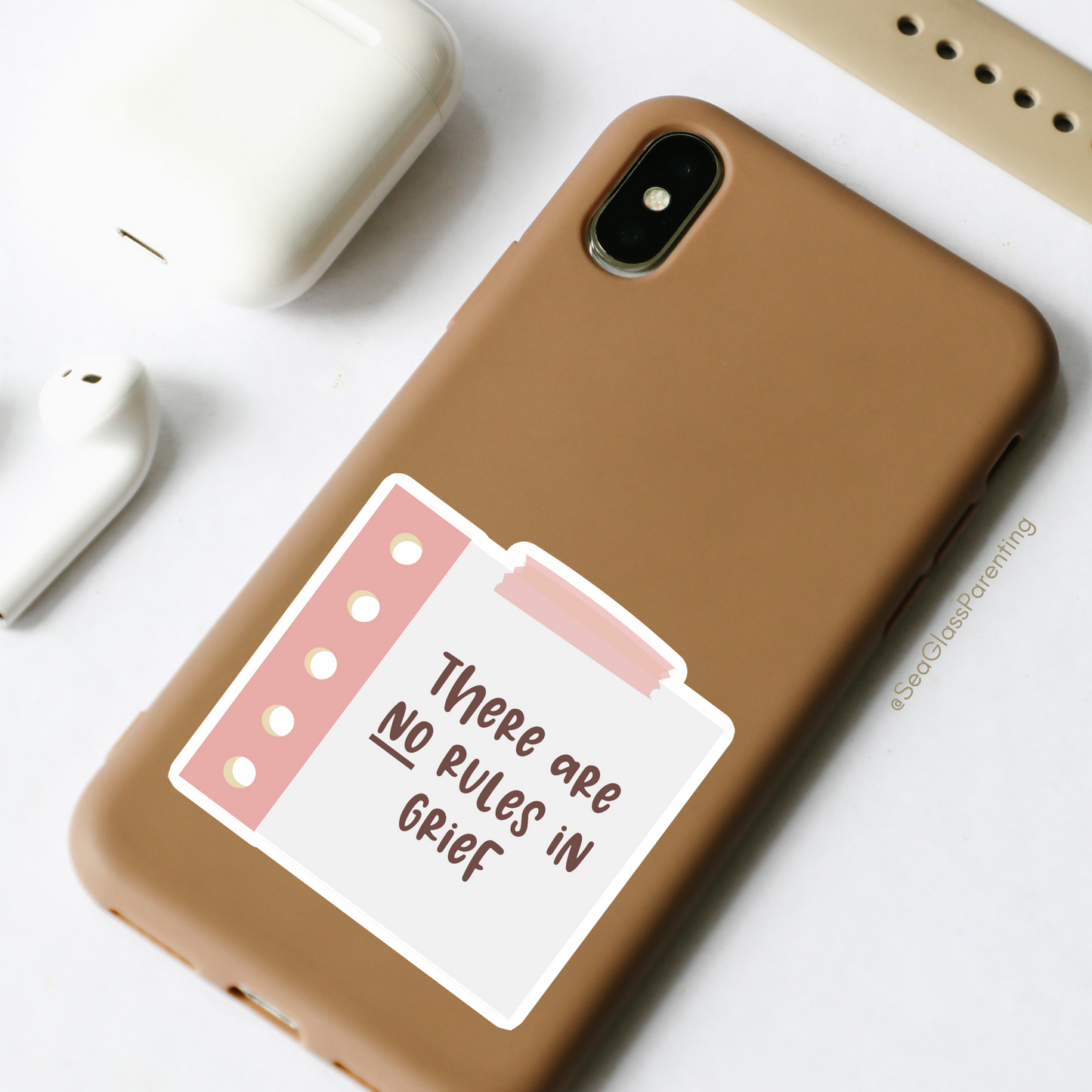 There are NO Rules in Grief—Grief Awareness and Education (vinyl sticker)