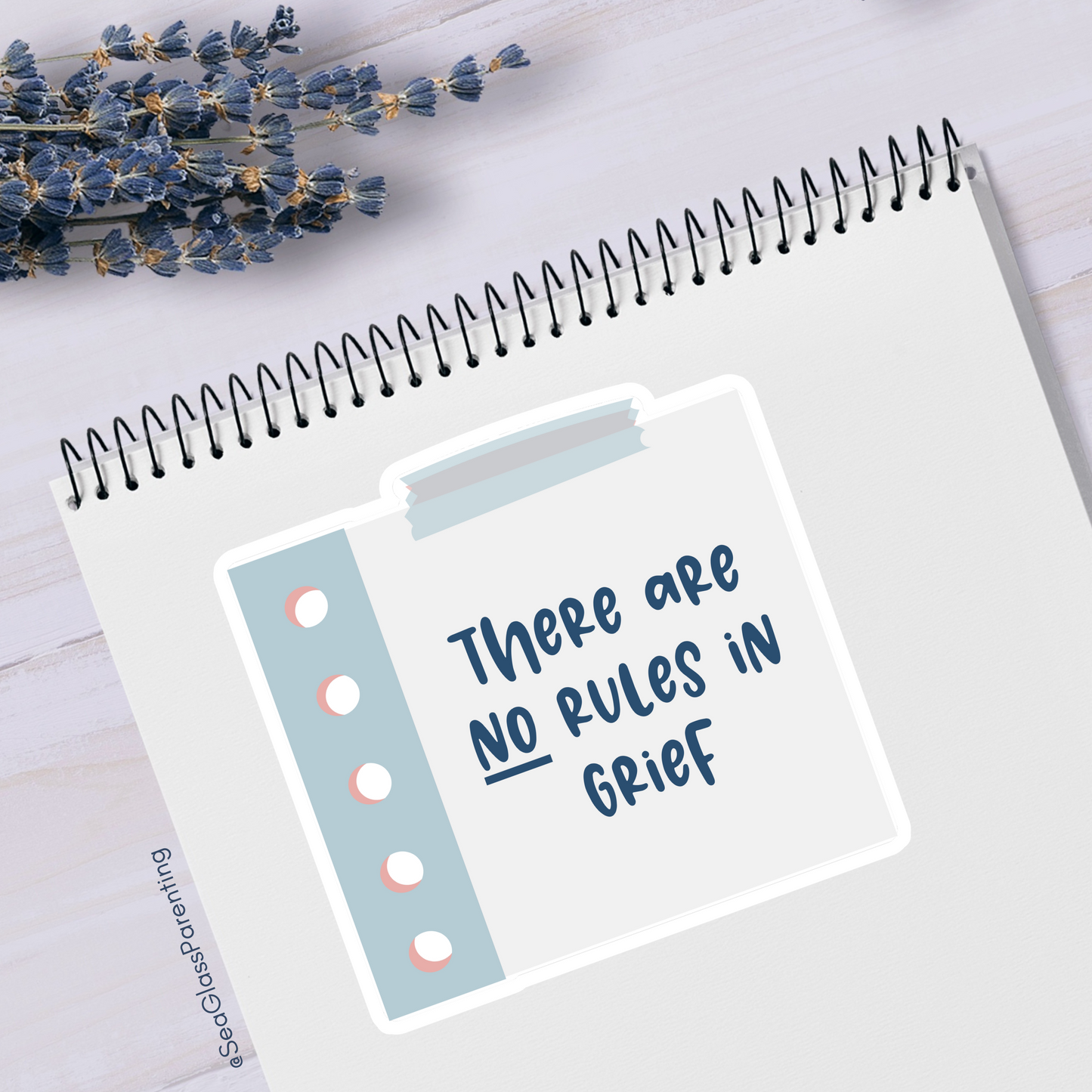 There are NO Rules in Grief—Grief Awareness and Education (vinyl sticker)