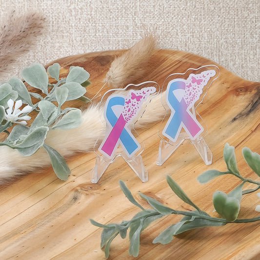 PAIL Awareness ribbon with butterflies—Baby Loss Awareness & Remembrance (acrylic pin)